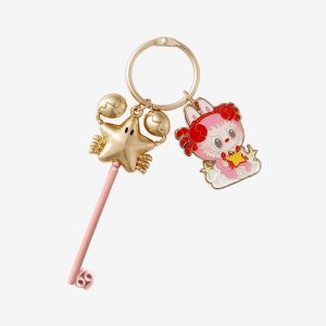 Labubu Cancer Zodiac Pendant Keyring – Symbol of Sensitivity & Protection