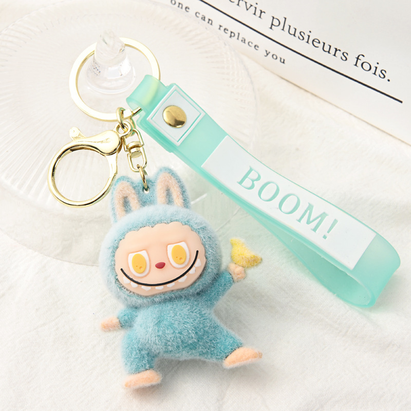 Labubu Plush Keychain – Cute Kawaii Key Ring with “BOOM!” Headband - Image 5