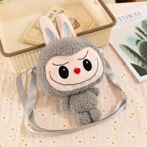 Labubu Grey Bunny Plush Bag – Kawaii Shoulder Bag & Collectible Accessory UK