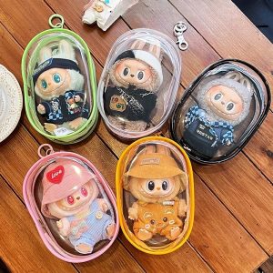 Transparent Protective Case for Labubu Doll – Available in Multiple Colours