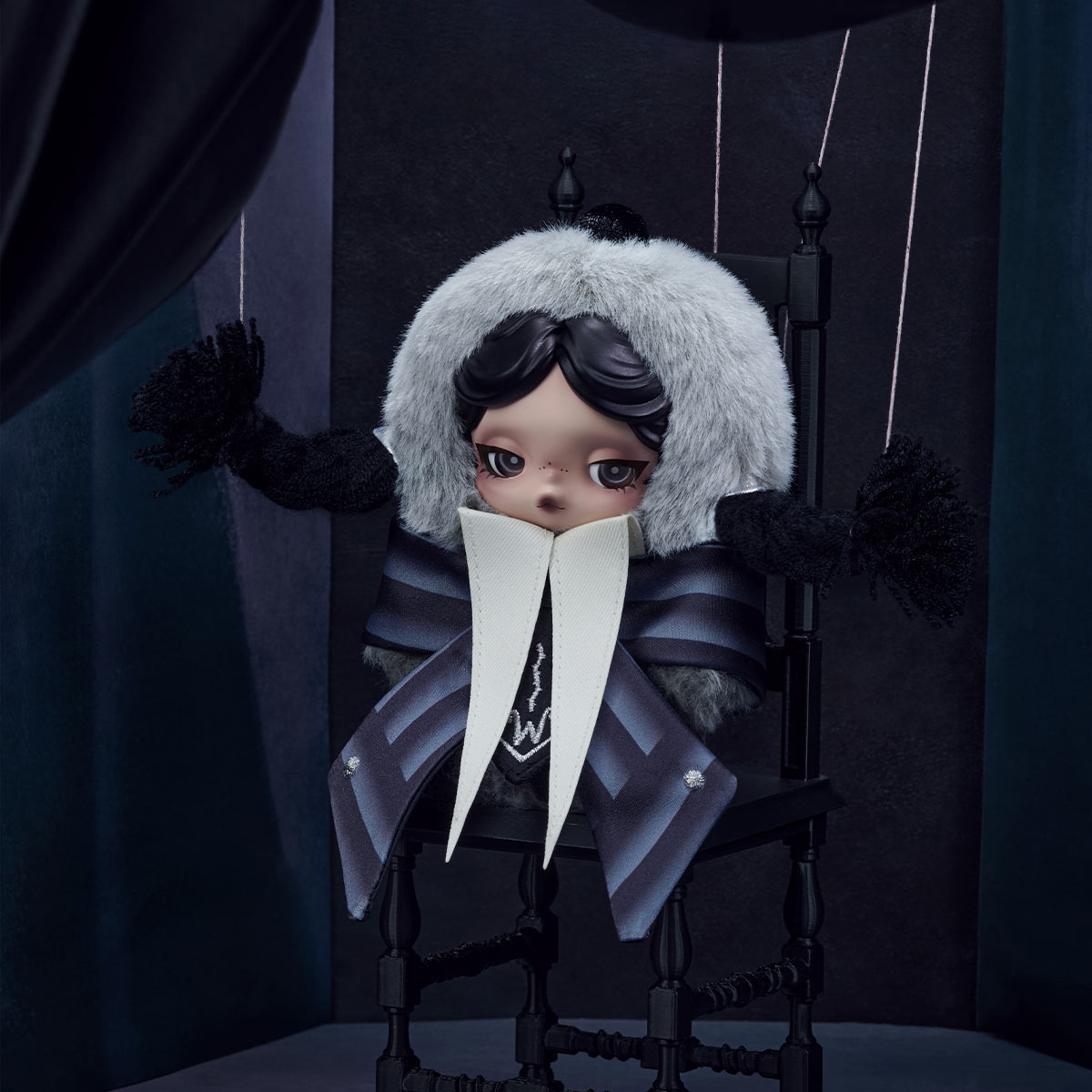 SKULLPANDA × Wednesday Plush – Nevermore Academy Uniform Version | Collectible Designer Art Plush