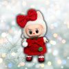 Labubu 17 cm Christmas Costume Collection – 5 Festive Outfits - 🔔 Red Velvet Bow Dress Outfit