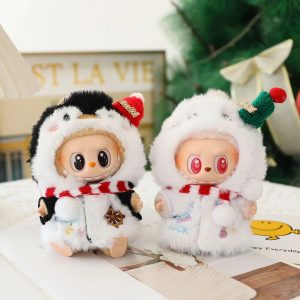 Labubu 17 cm Christmas Penguin & Snow Outfit – Winter Plush Costume