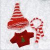 Labubu 17 cm Christmas Knit Outfit Set – 3-Piece Holiday Clothes (4 Festive Variations) - A
