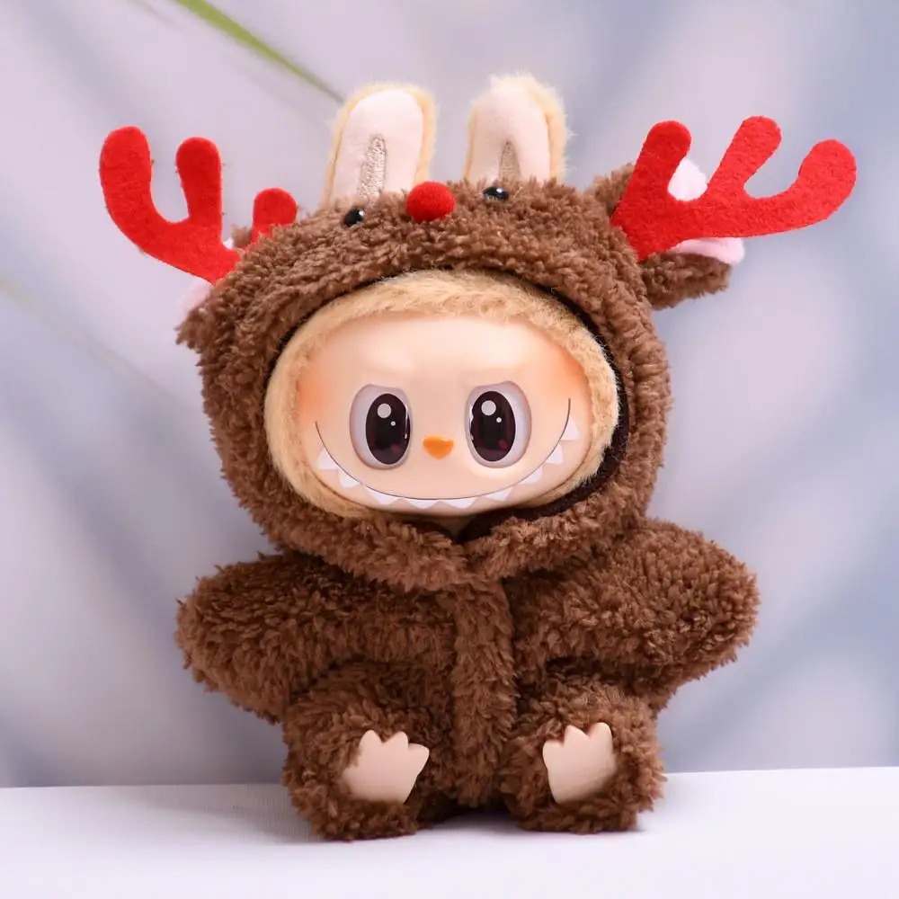 Labubu 17 cm Reindeer Christmas Outfit – Soft Plush Costume for Dolls (No Doll Included) - Image 4