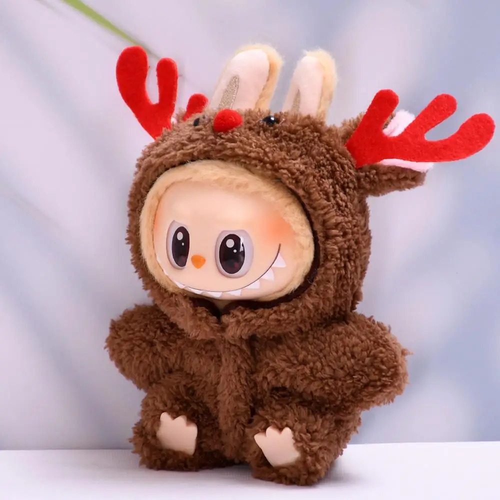 Labubu 17 cm Reindeer Christmas Outfit – Soft Plush Costume for Dolls (No Doll Included) - Image 3