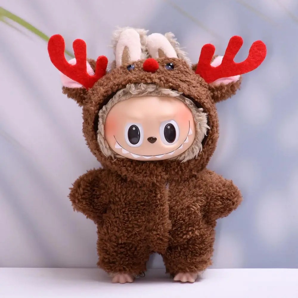 Labubu 17 cm Reindeer Christmas Outfit – Soft Plush Costume for Dolls (No Doll Included) - Image 5