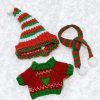 Labubu 17 cm Christmas Knit Outfit Set – 3-Piece Holiday Clothes (4 Festive Variations) - B