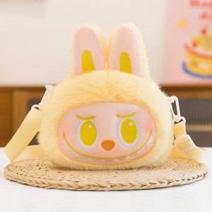 Labubu Plush Shoulder Bag – Yellow Bunny Design | 22 cm Soft Plush Crossbody