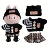 Labubu 17 cm Clothes Set – 3-Piece Black Knit Outfit